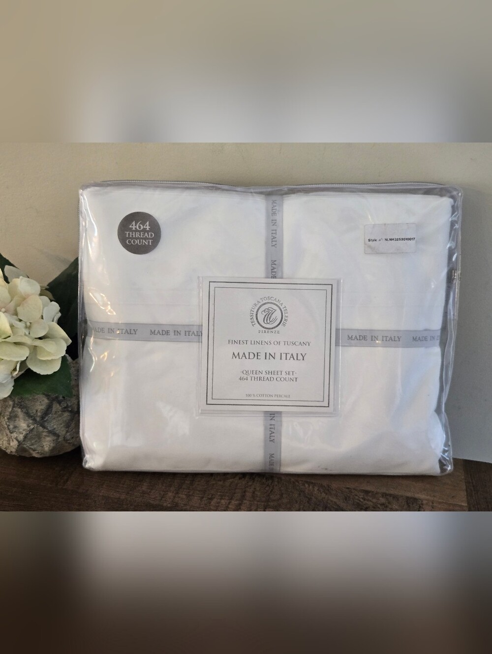 TESSITURA TOSCANA TELERIE White Made In Italy Italian QUEEN SIZE Sheet Set